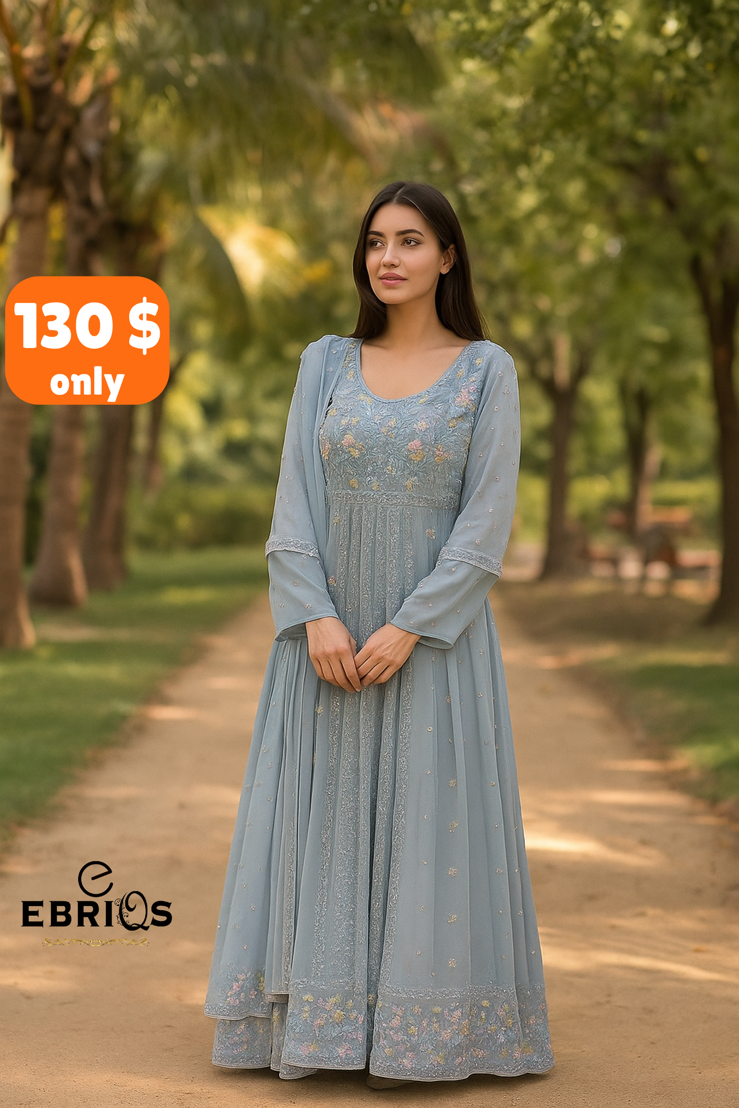 Sky Bloom – Chiffon Elegance Redefined
