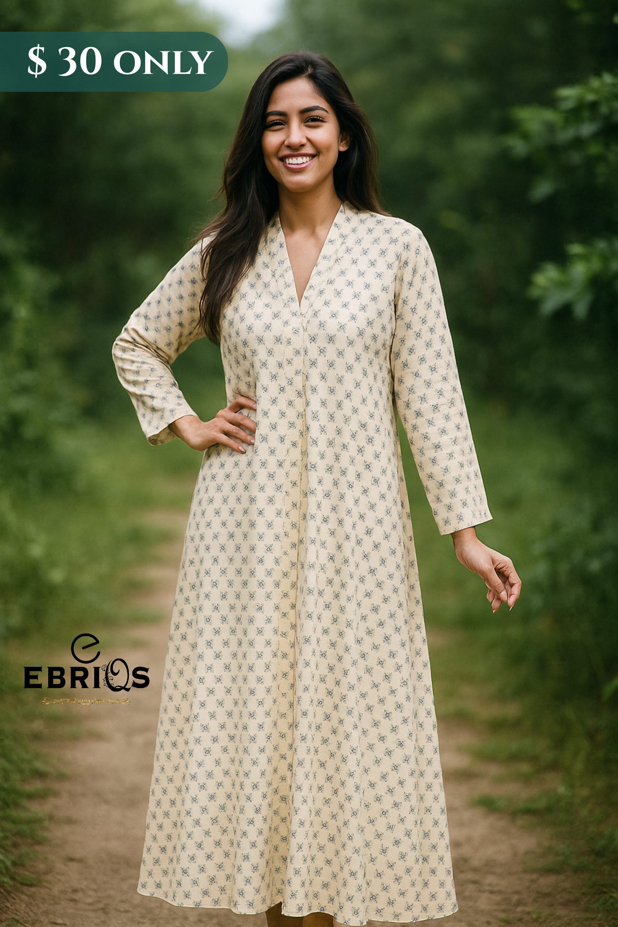 Everyday Elegance - Printed Cotton Maxi Dress
