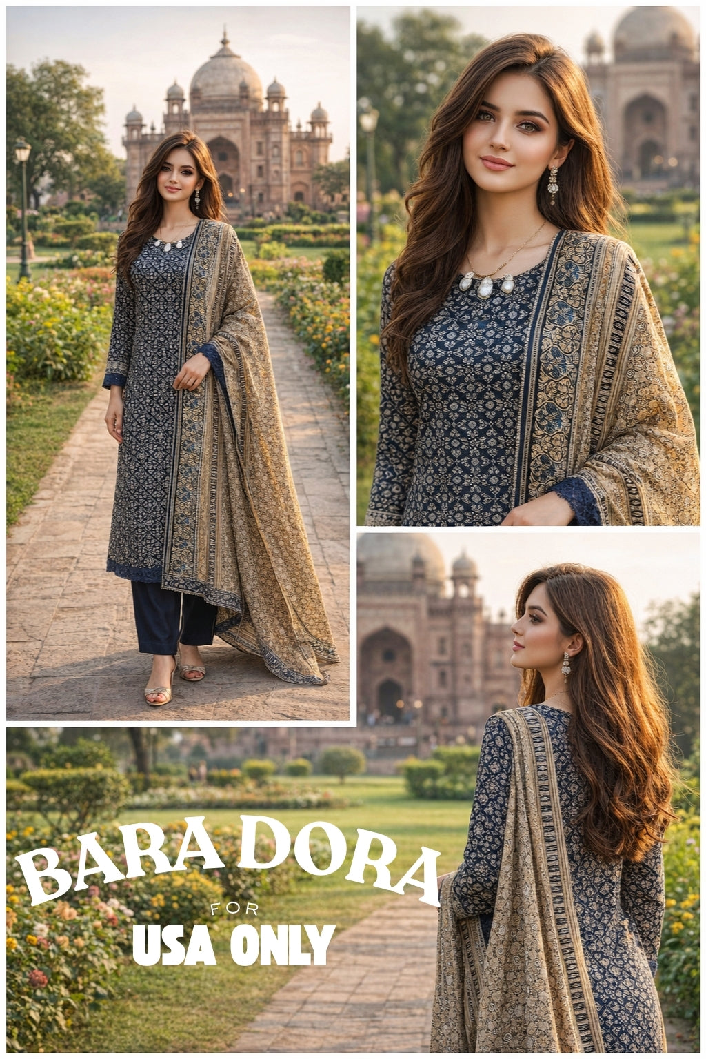 BARA DORA – Premium 3PC Outfit with Dupatta (USA ONLY)