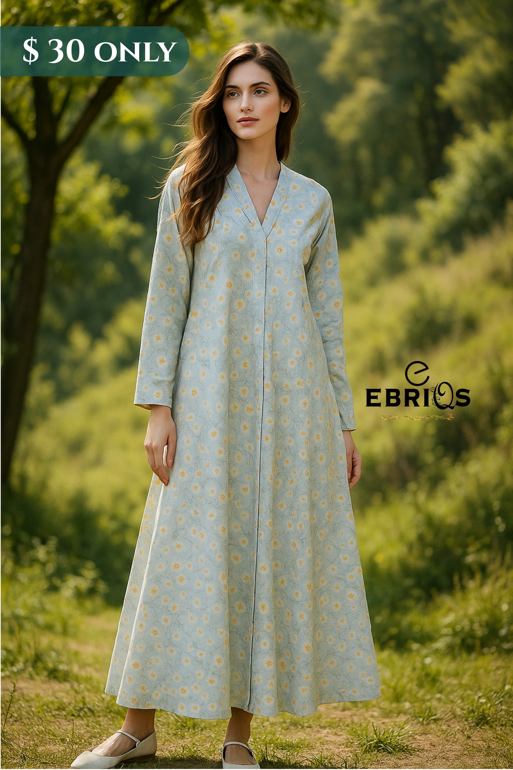 Sky Blue Daisy Print Dress – $30 Only