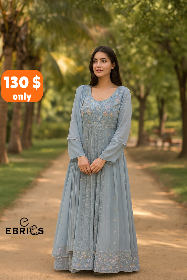 Sky Bloom – Chiffon Elegance Redefined