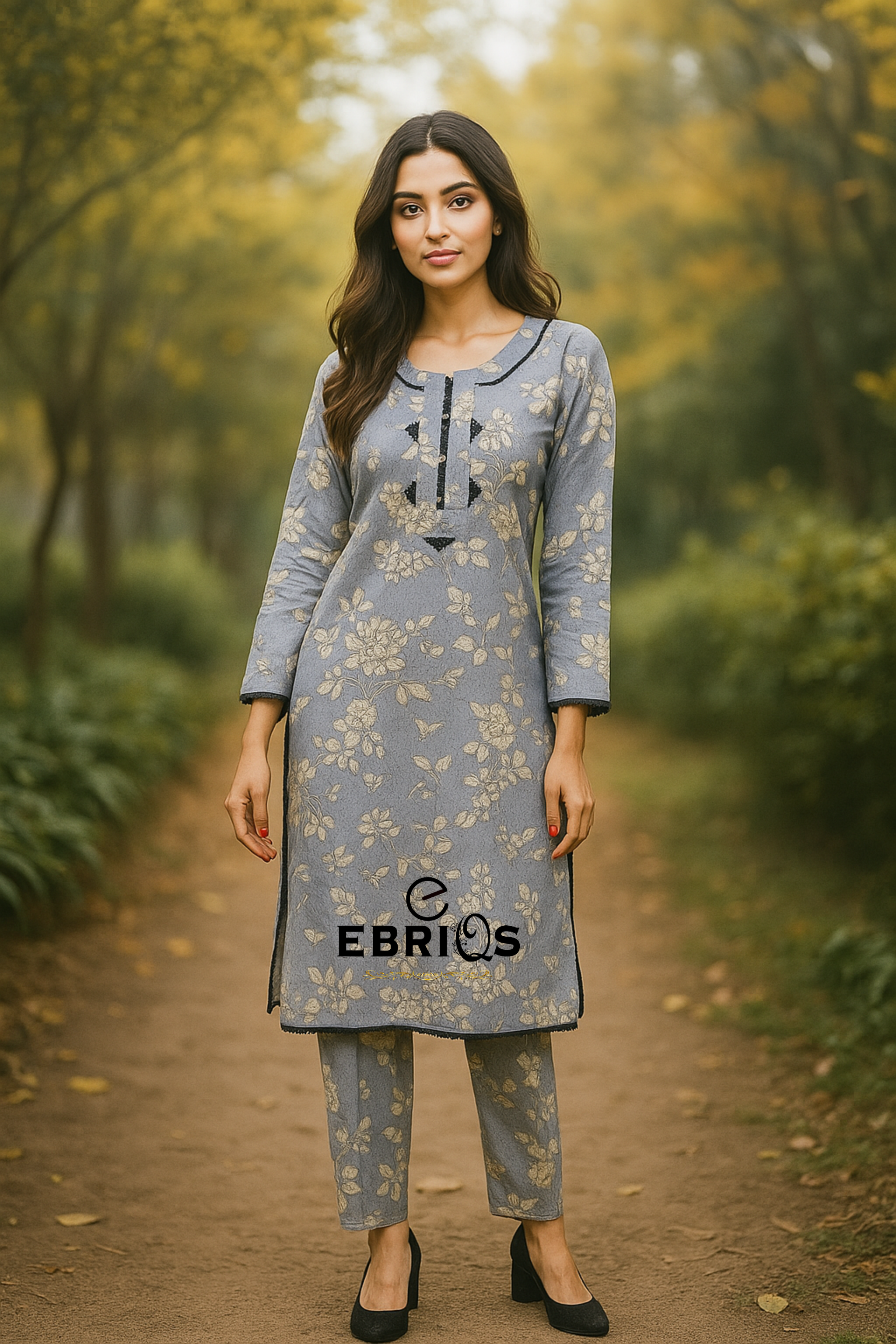 Ebriq’s Elegant Blue Floral Set
