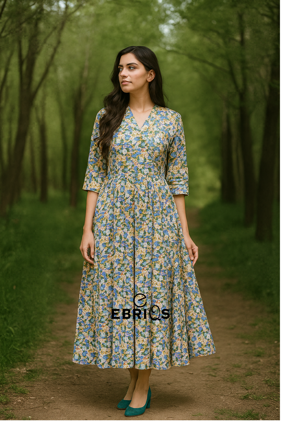 Blue Blossom Maxi Dress – Elegant & Effortless