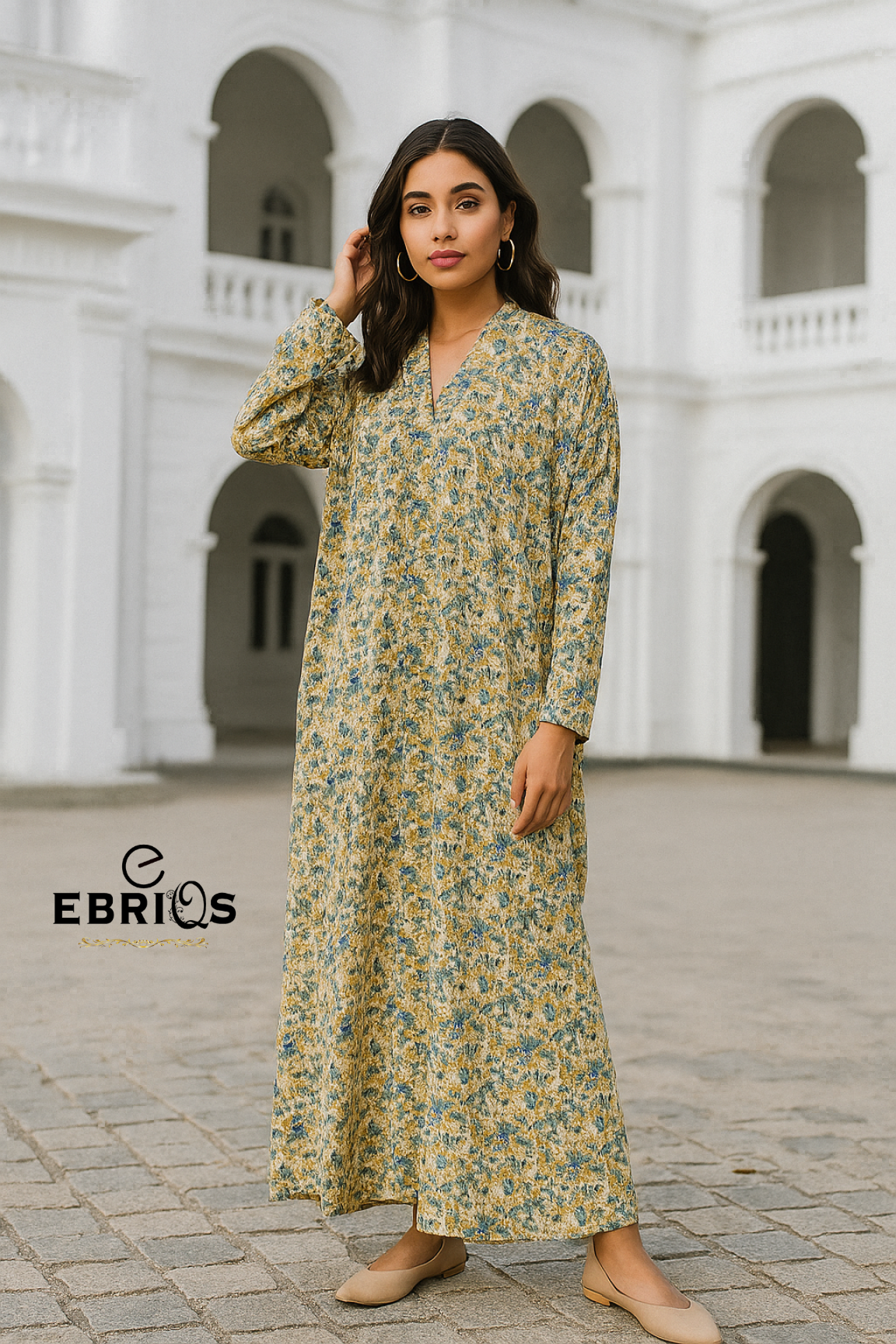 Yellow Floral Maxi Dress – Elegant Everyday Wear