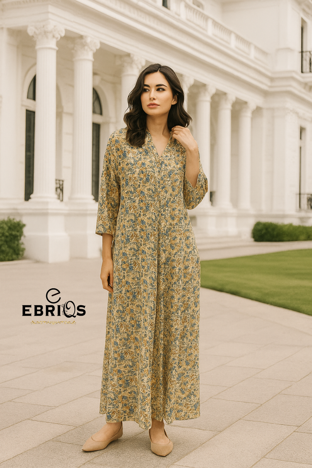 Yellow Floral Maxi Dress – Elegant Everyday Wear