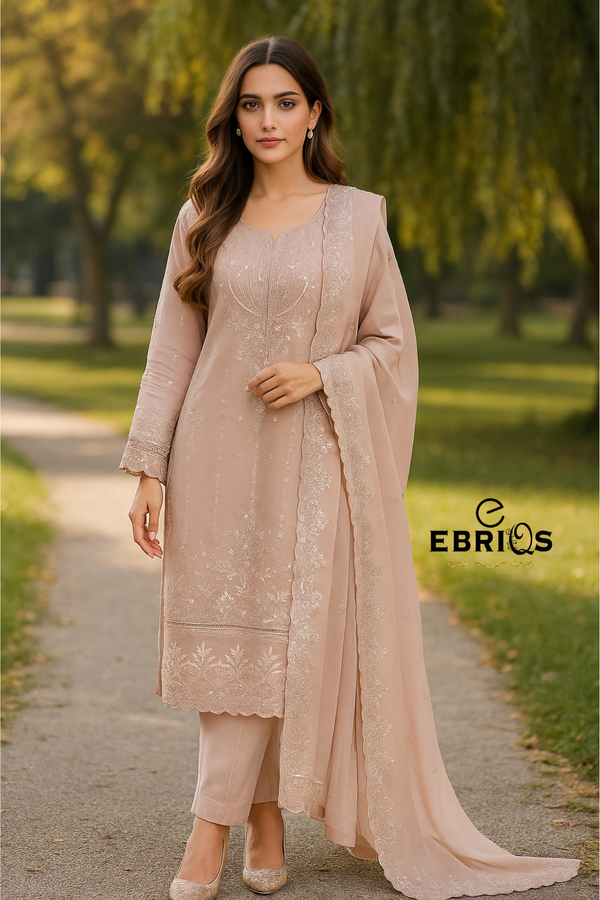 Elegant Embroidered 3-Piece Suit