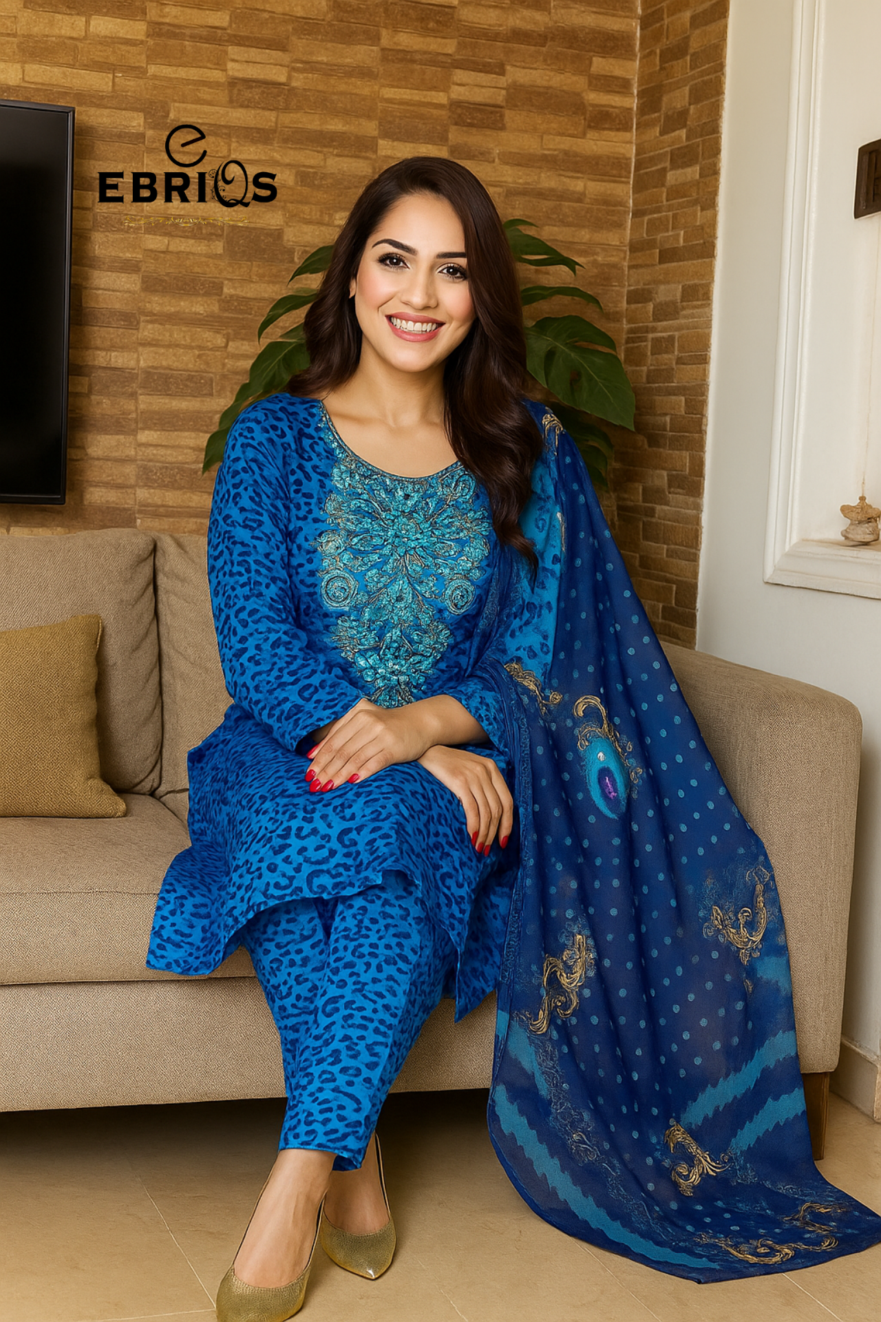 3-Piece Lawn Suit By Ebriqs