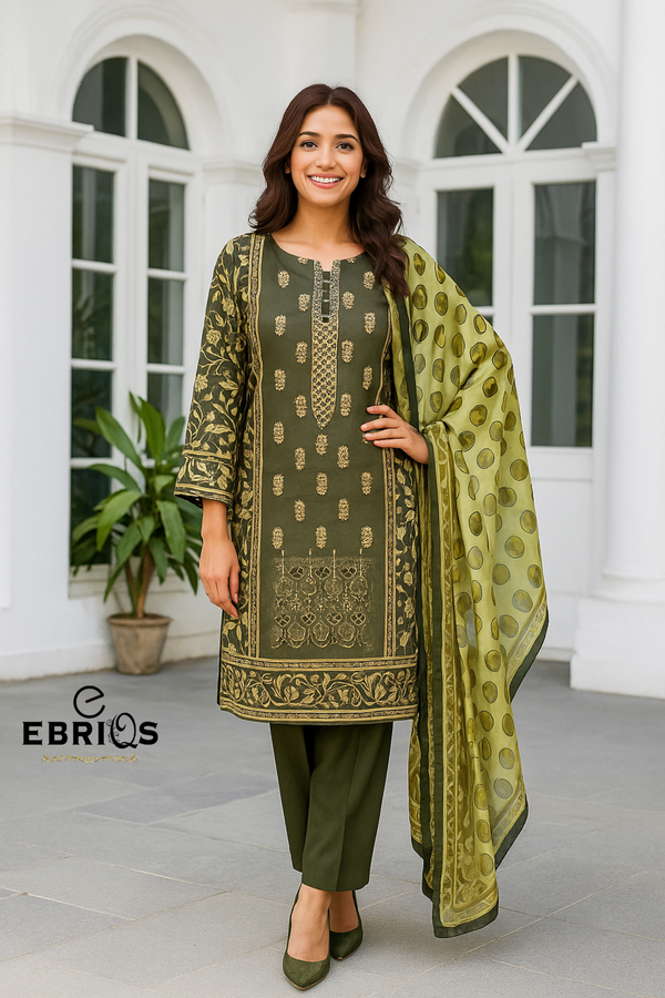 3-Piece Lawn Suit By Ebriqs