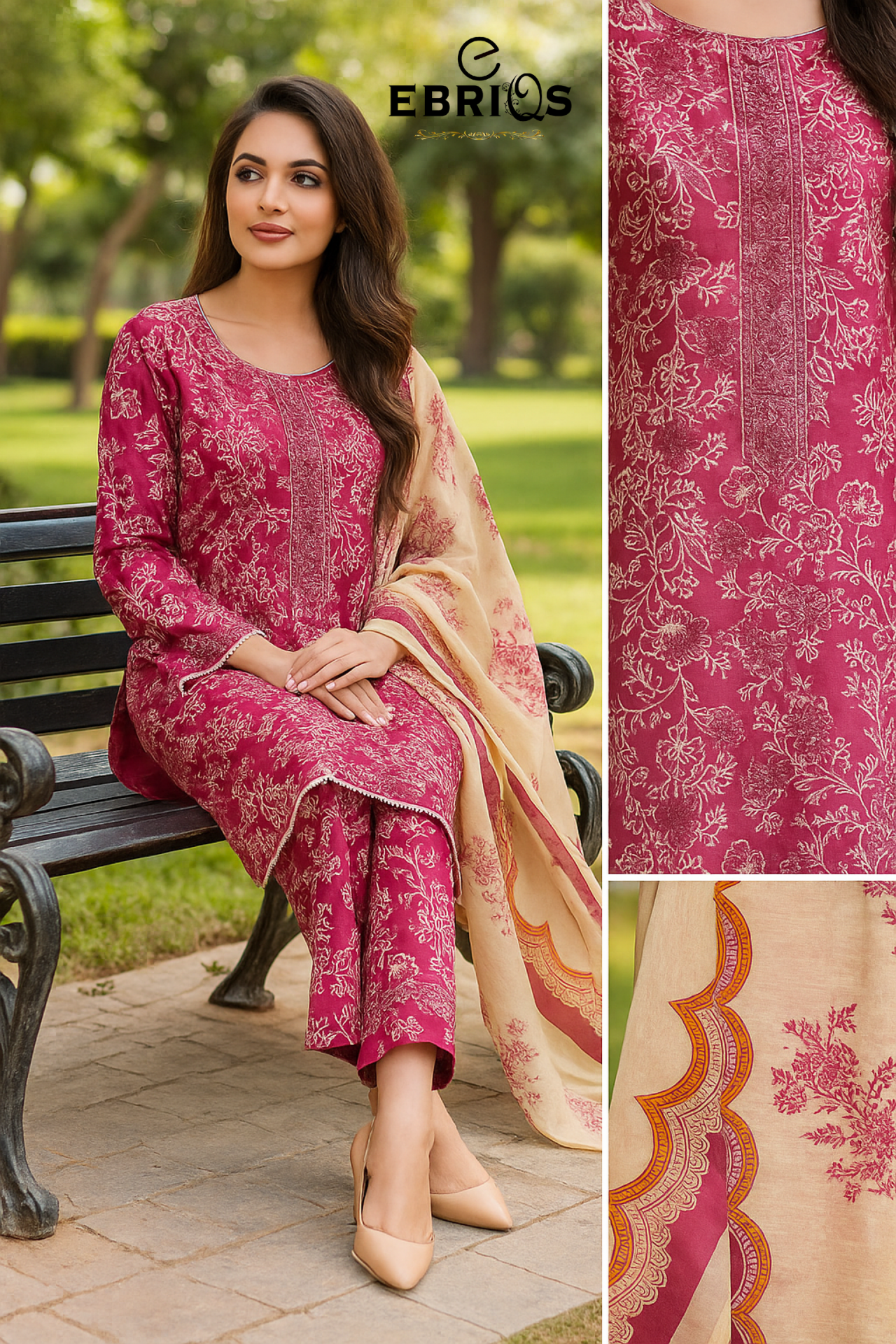 Printed Lawn Suit with Dupatta