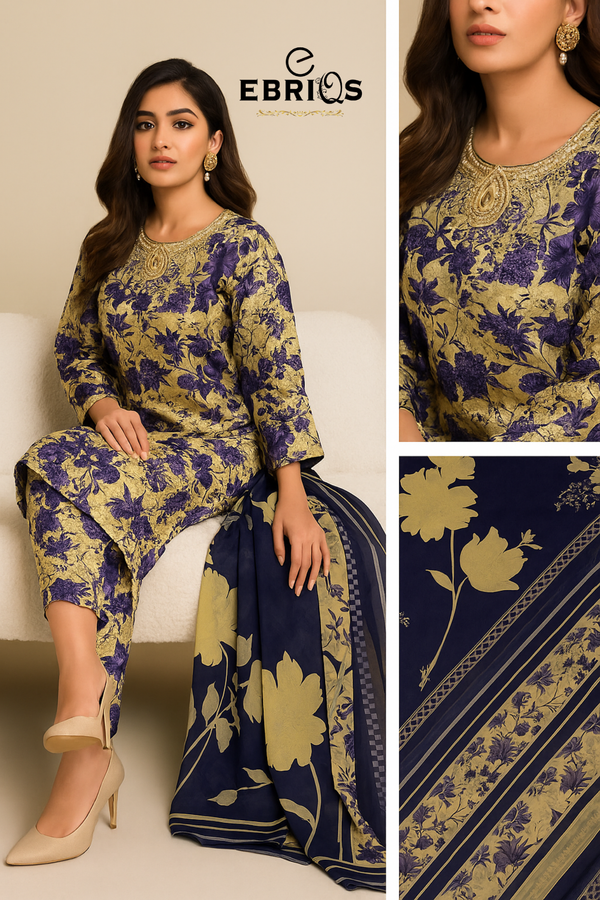 Printed Lawn Suit with Dupatta