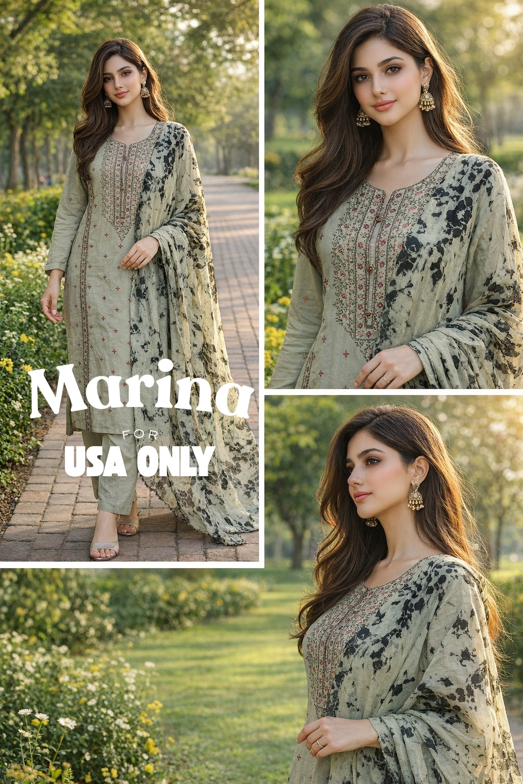 Marina – 2 Piece Embroidered Suit