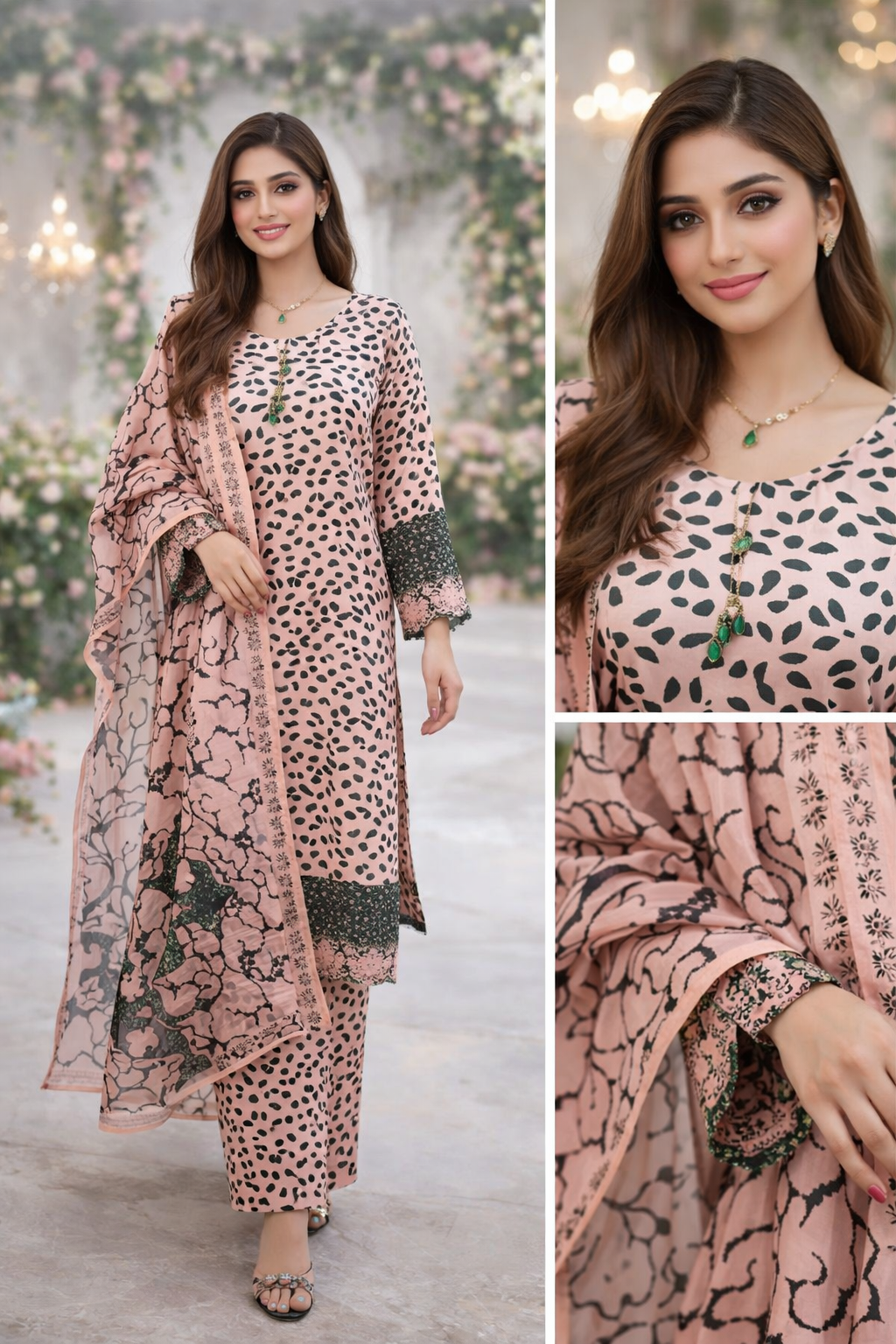 Soft Blush Embroidery Suit Set (3-Piece) In Affordable Price