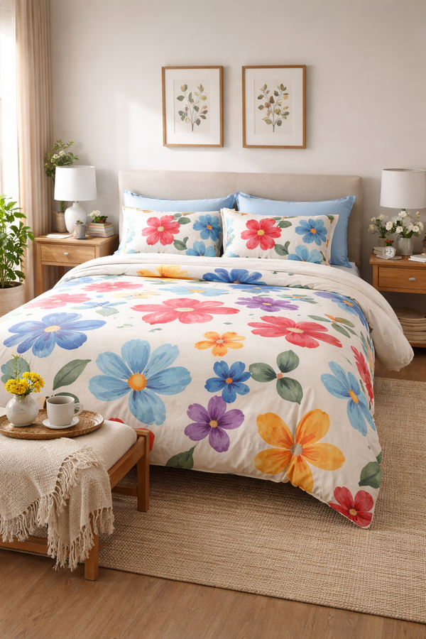 Colorful Floral Bedsheet Set in Affordable Price