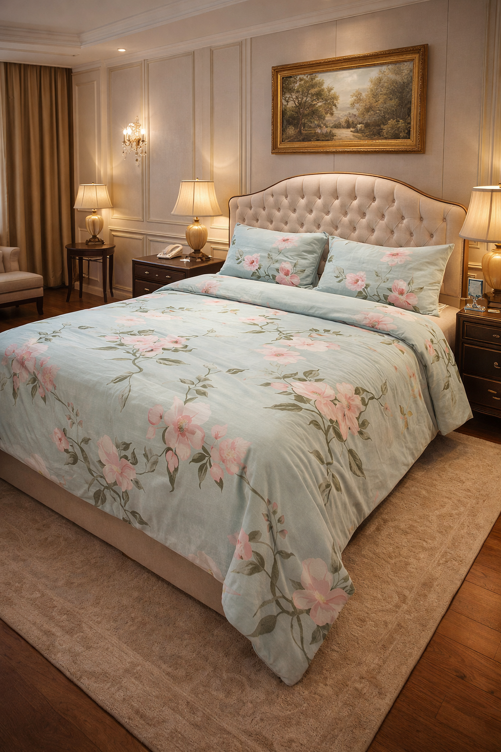 Floral Bedsheet Set | Soft & Breathable | Elegant Pink Flower Print