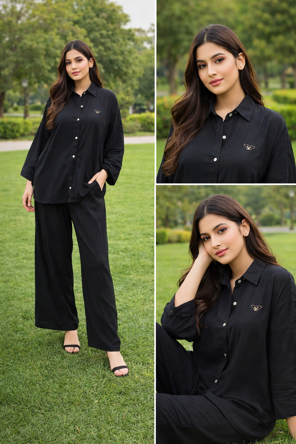 Ebriqs Black Co-Ord Set for Women|Minimal Everyday Wear