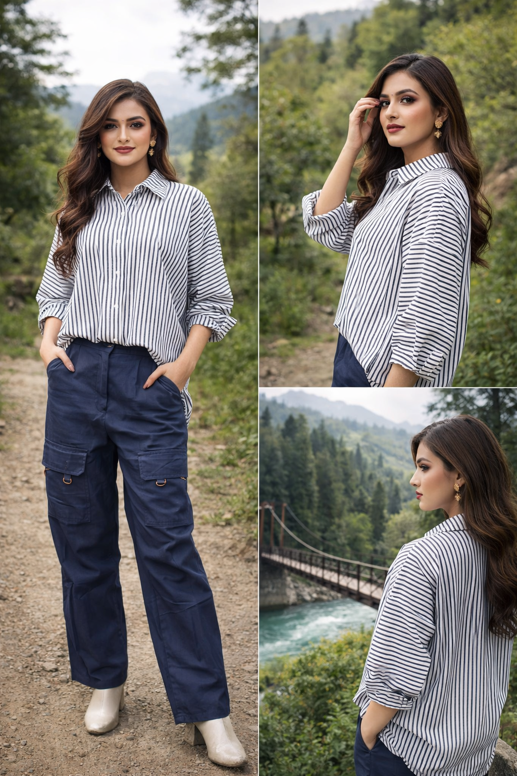 Ebriqs Striped Shirt + Cargo Trouser Co-Ord (2-Piece)