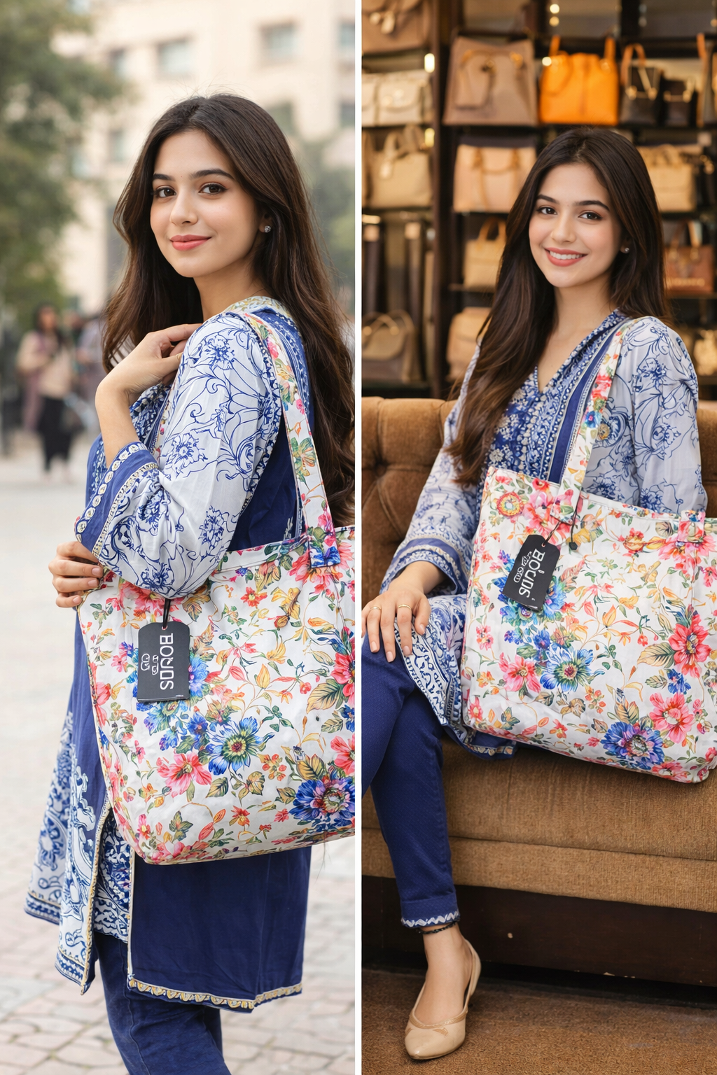 Floral Printed Tote Bag