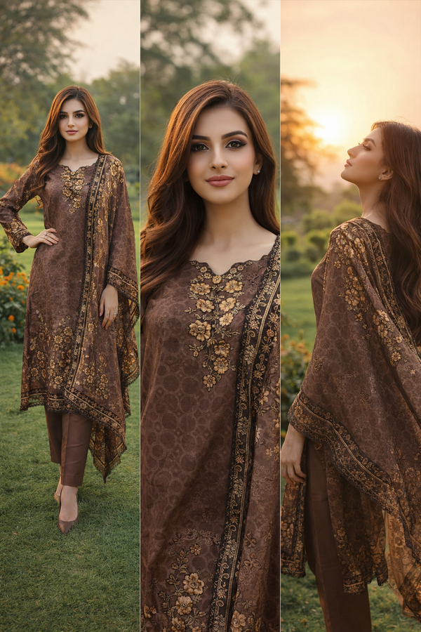 ✅ Ebriqs Chocolate Brown 3PC Suit