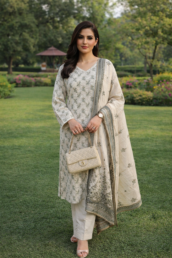 Ebriqs Mother Collection – Ivory Bloom 3 Piece Suit