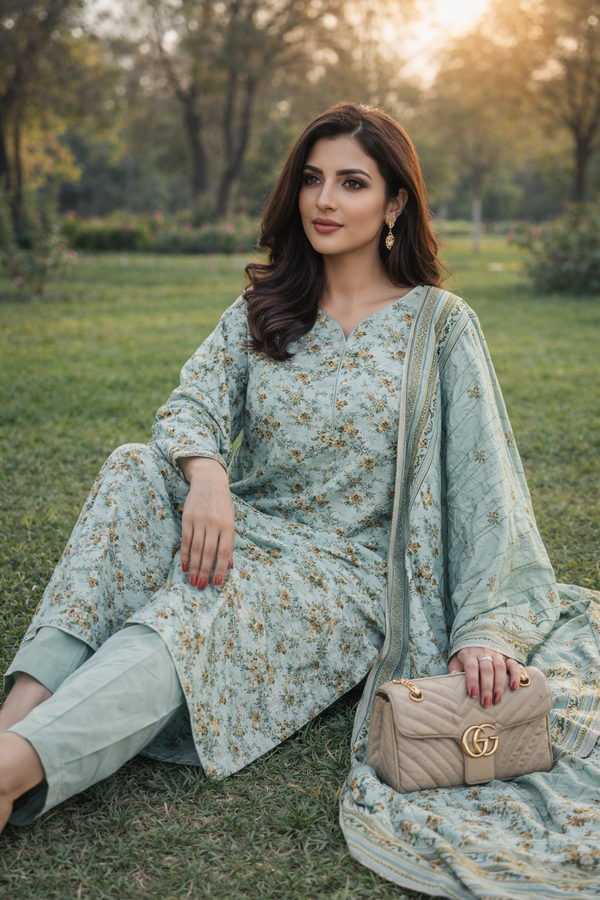 Ebriqs Mother Collection – Sage Blossom 3 Piece Suit