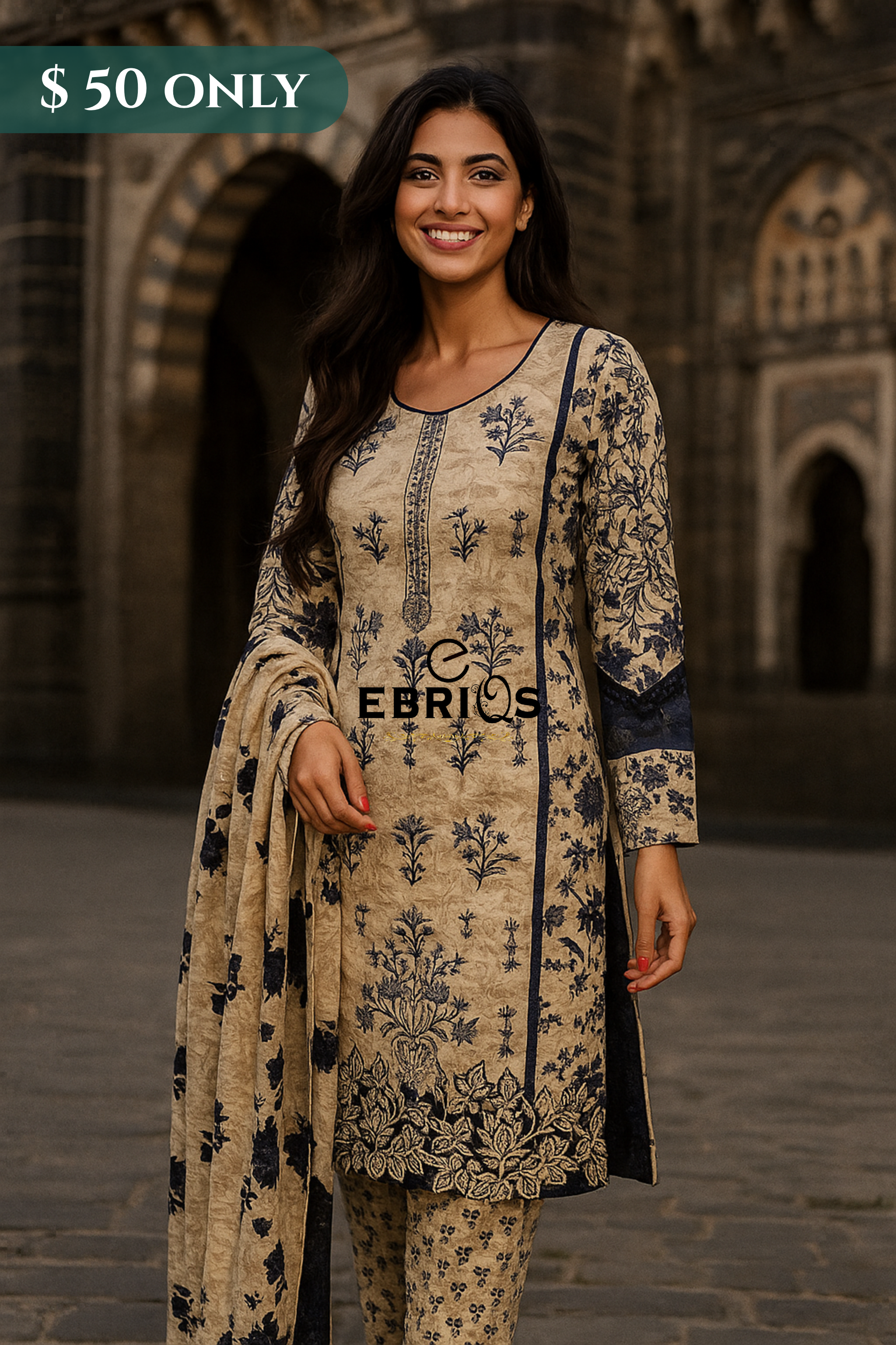 Midnight Blossom Lawn 3-Piece Suit