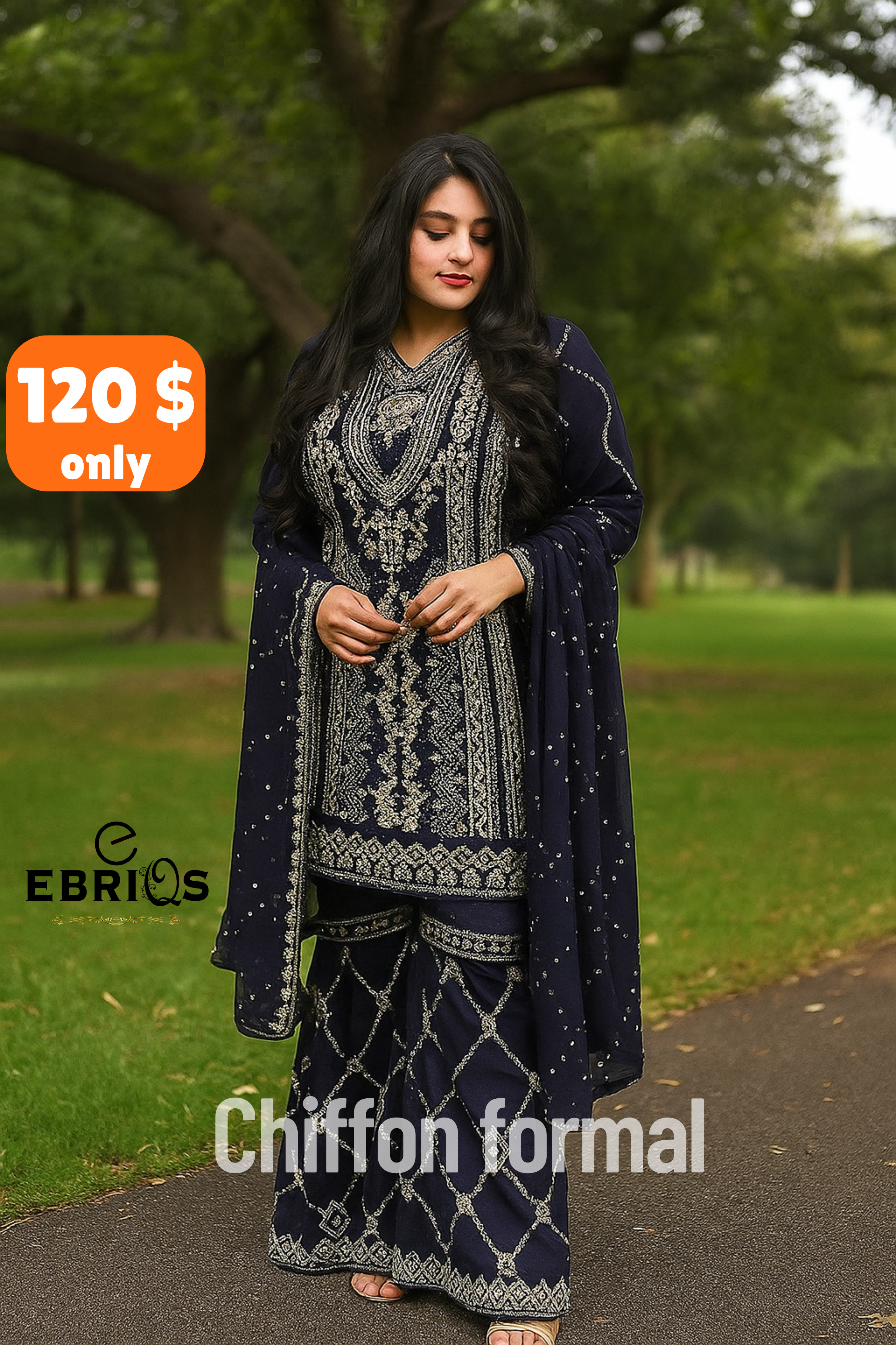 Royal Navy Chiffon Formal – 3 Piece