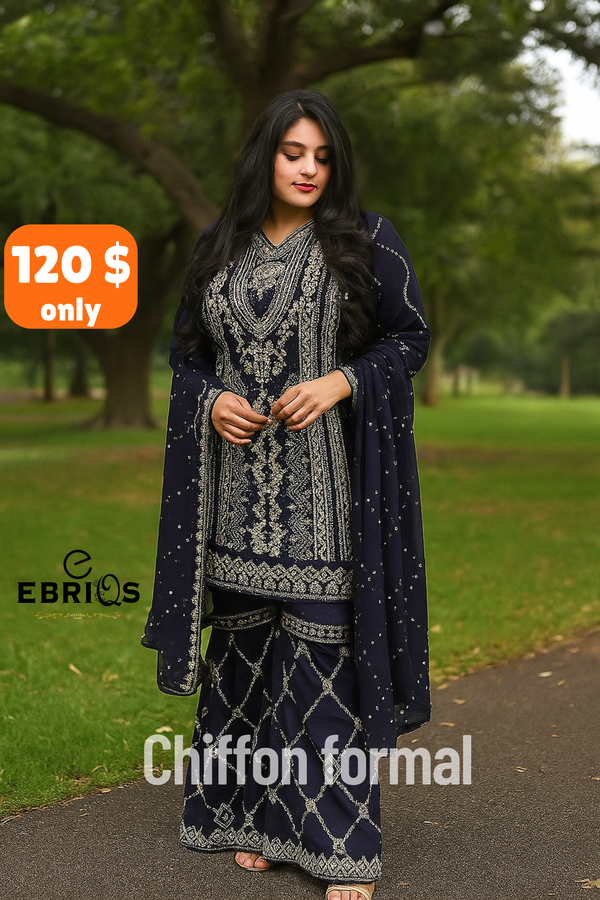 Royal Navy Chiffon Formal – 3 Piece