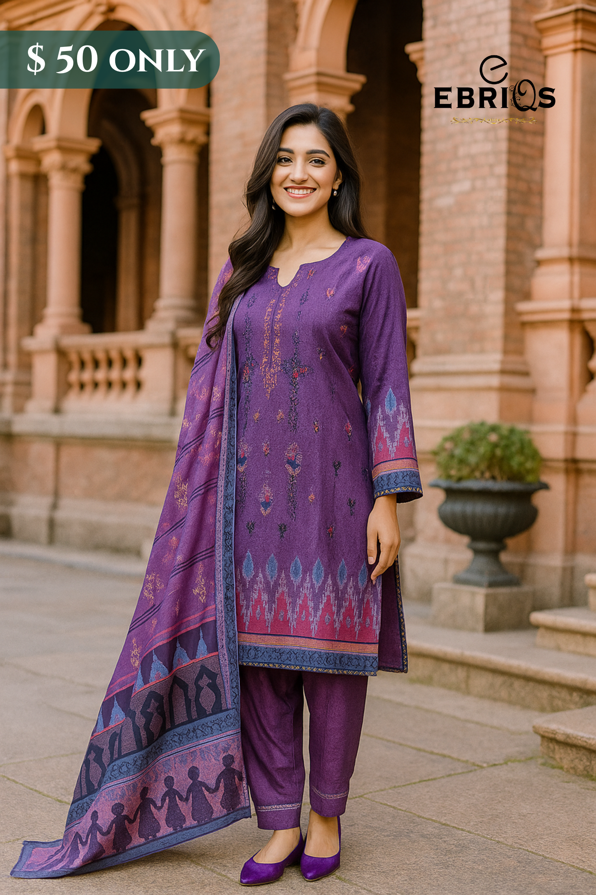 3-Piece Stitched Lawn Suit – Artistic Heritage