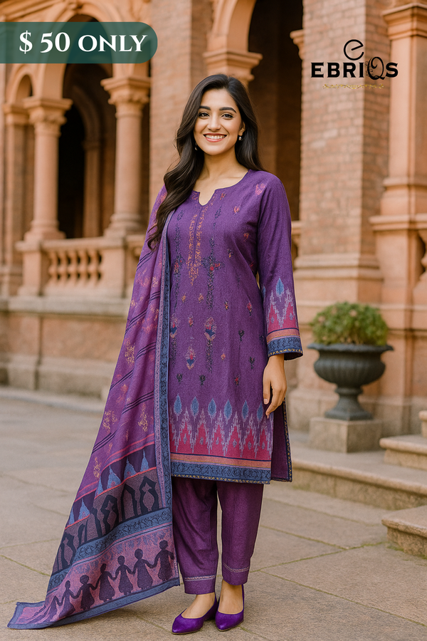 3-Piece Stitched Lawn Suit – Artistic Heritage