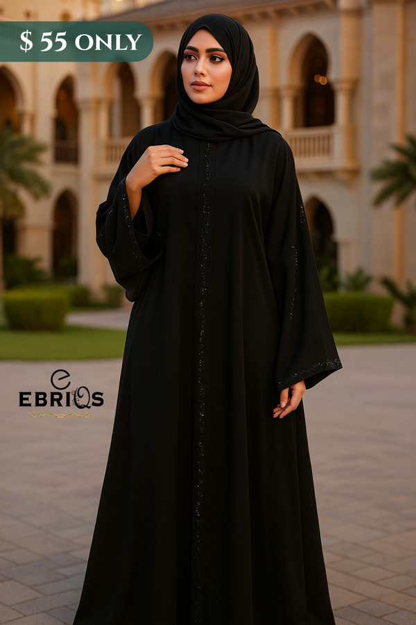 Timeless Black Abaya – Elegant Modest Wear | EBRIQS