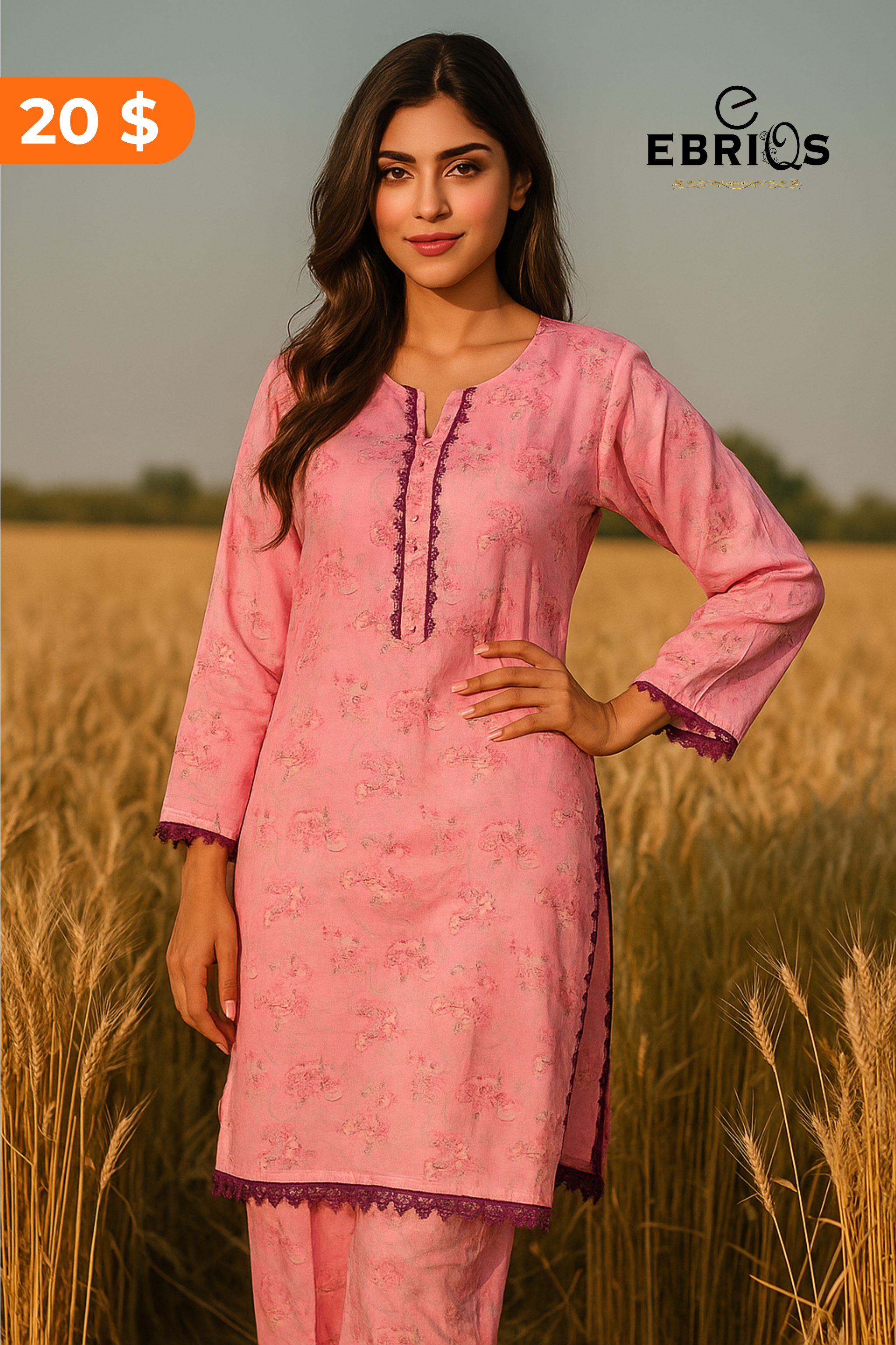 Blossom Pink 2-Piece Cotton Suit